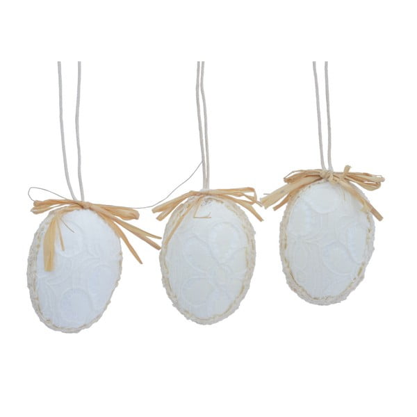Sada 3 bielych dekorácií Ewax Easter Egg Nest