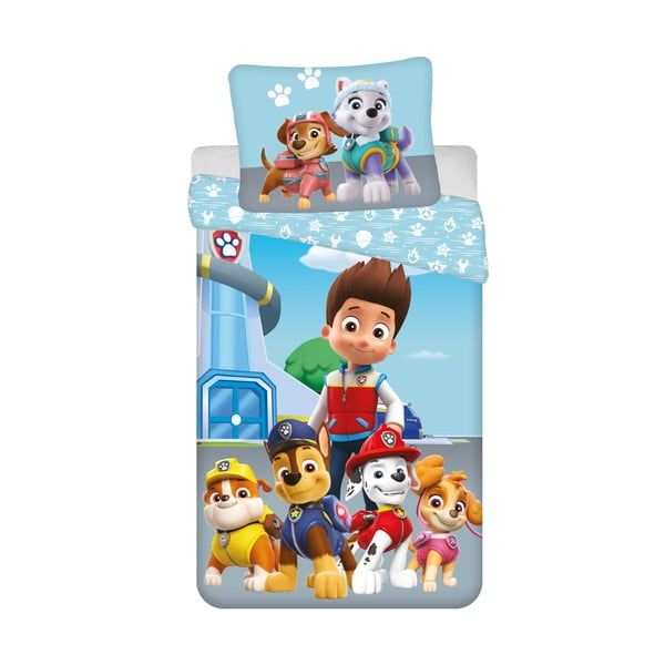 Modré bavlnené detské obliečky na jednolôžko 140x200 cm Paw Patrol – Jerry Fabrics