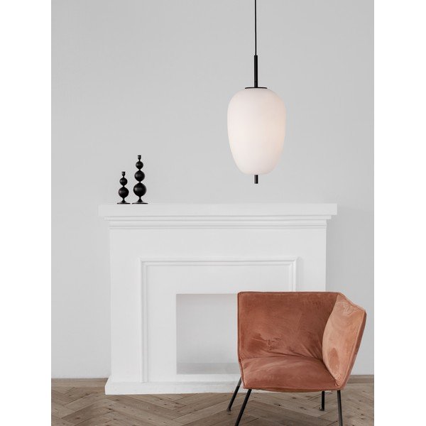 Biele/čierne sklenené závesné svietidlo ø 27 cm Lato – Nova Luce-image-2