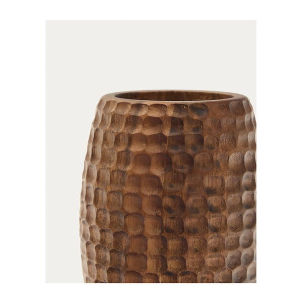 Hnedý drevený téglik na zubné kefky Fraz – Kave Home-image-4