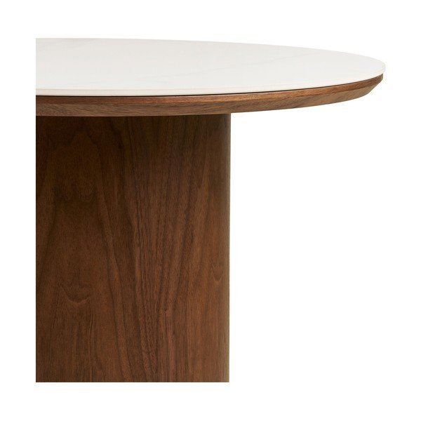 Okrúhly konferenčný stolík s keramickou doskou v tmavoprírodnej farbe ø 60 cm Noli – House Nordic-image-4