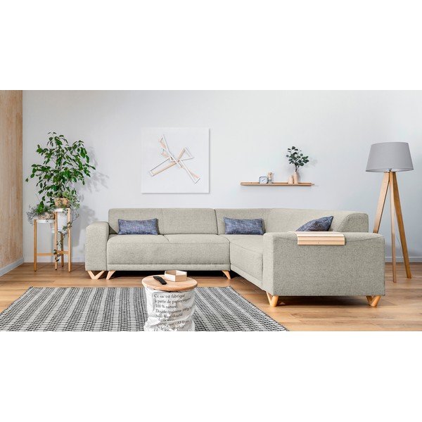 Béžová rozkladacia/s úložným priestorom rohová pohovka (pravý roh/do L) Classy Sophie – Miuform-image-1