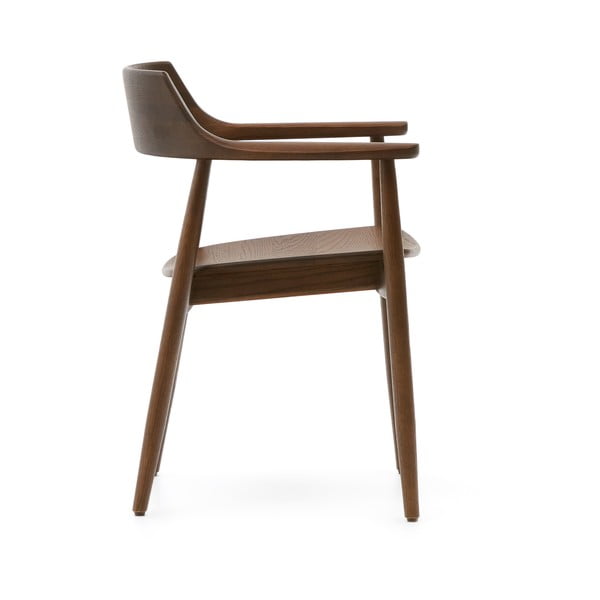 Hnedá jedálenská stolička z dubového dreva Fondes – Kave Home-image-4