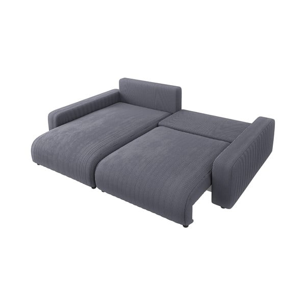 Tmavosivá menčestrová rozkladacia rohová pohovka (variabilná) Sara – Ropez-image-3