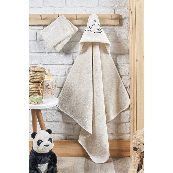 Béžová detská osuška z bambusu a bavlny Mila - Lydia&Co-image-1