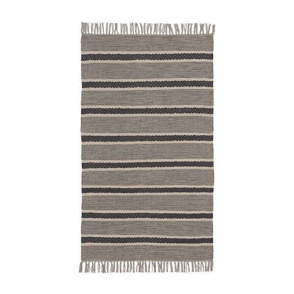 Sivý bavlnený koberec Ixia Abril, 150 x 90 cm