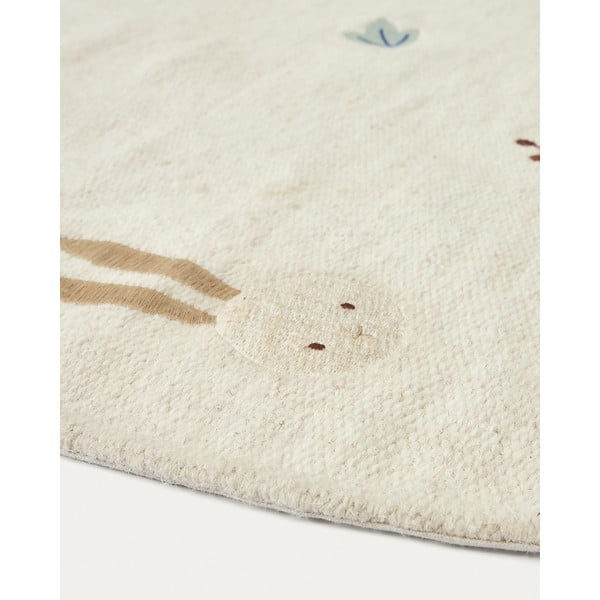 Krémový vlnený detský koberec ø 120 cm Yanil – Kave Home-image-3