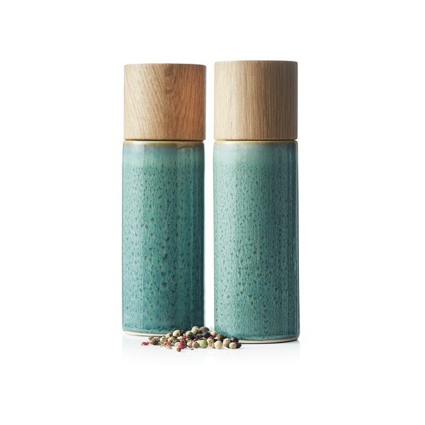 Zelená keramická sada mlynčekov na korenie a soľ 2 ks Gastro Green – Bitz-image-3