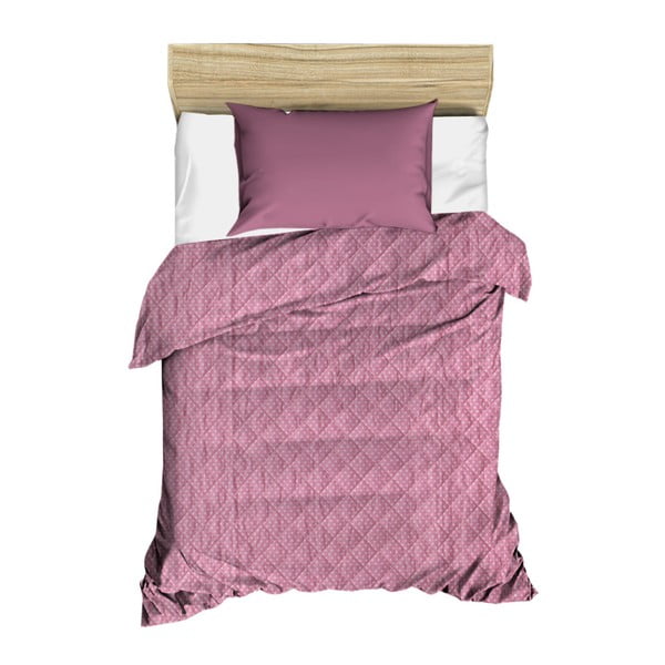 Fialový prešívaný pléd cez posteľ Amanda, 160 × 230 cm