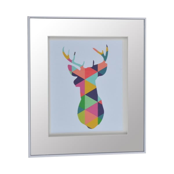 Zrkadlo s farebným motívom Reindeer, 30x35 cm