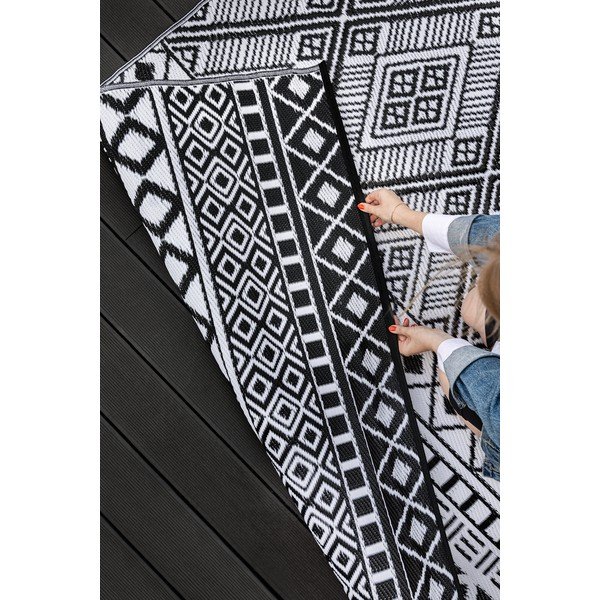 Čierno-biely vonkajší koberec Green Decore Relic, 150 x 240 cm-image-3