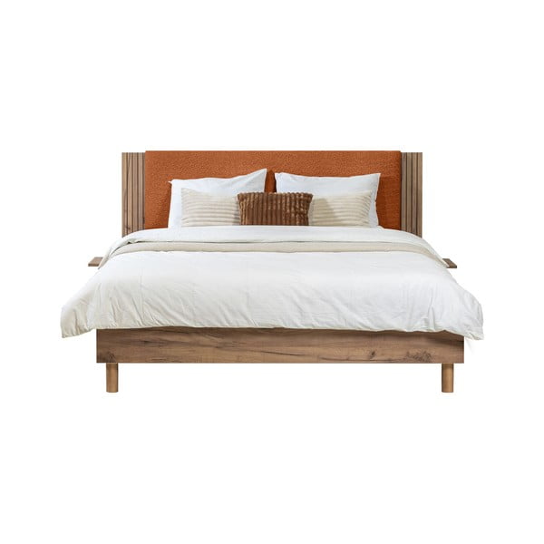 Oranžová dvojlôžková posteľ s roštom 140x190 cm Lior – Bobochic Paris-image-2