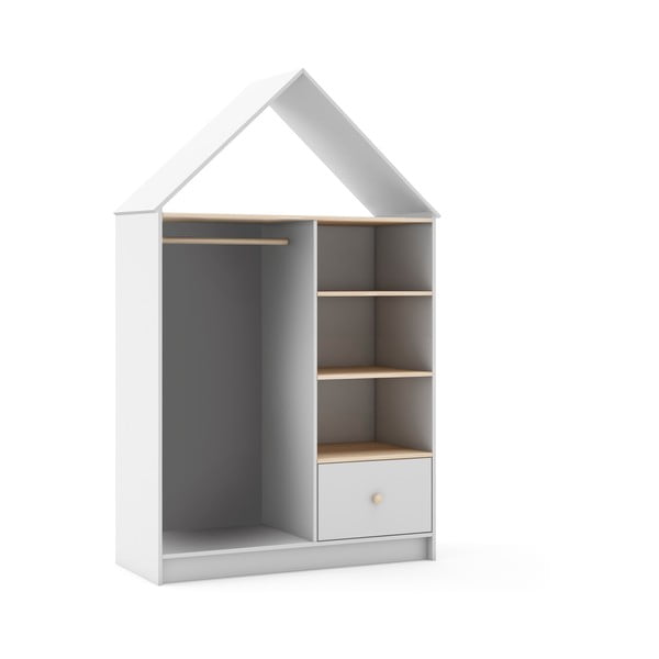 Biela otvorená detská šatníková skriňa 110x180 cm Estefania – Marckeric-image-2