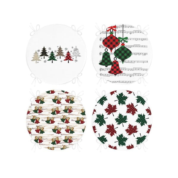 Sedáky v súprave 4 ks s vianočným motívom ø 40 cm Tartan – Mila Home