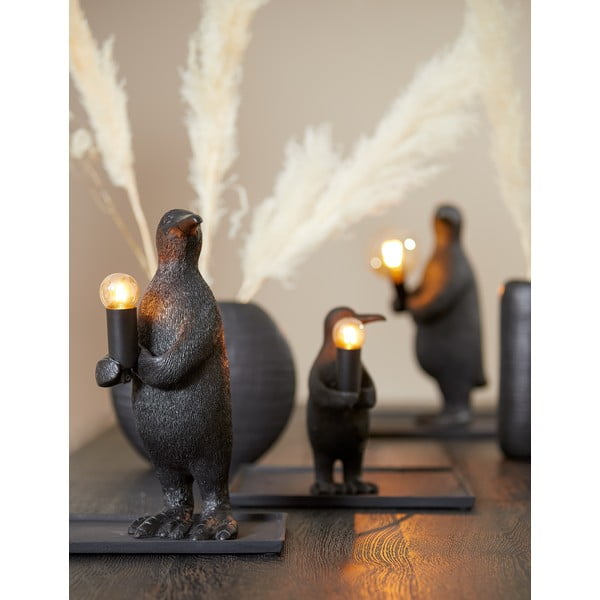 Matne čierna stolová lampa (výška 24 cm) Penguin – Light & Living-image-2