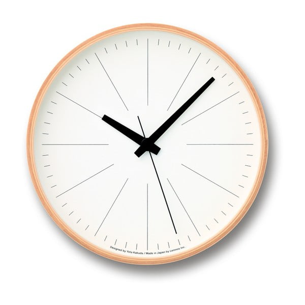 Nástenné hodiny s hnedým rámom Lemnos Clock Line, ⌀ 30,5 cm
