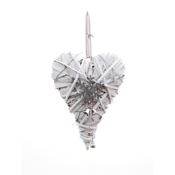 Závesná dekorácia v tvare srdca Ego Dekor Snowflake, výška 28 cm
