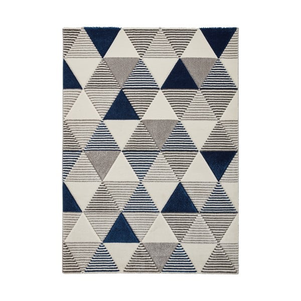 Modro-sivý koberec Think Rugs Brooklyn Geo, 160 x 220 cm