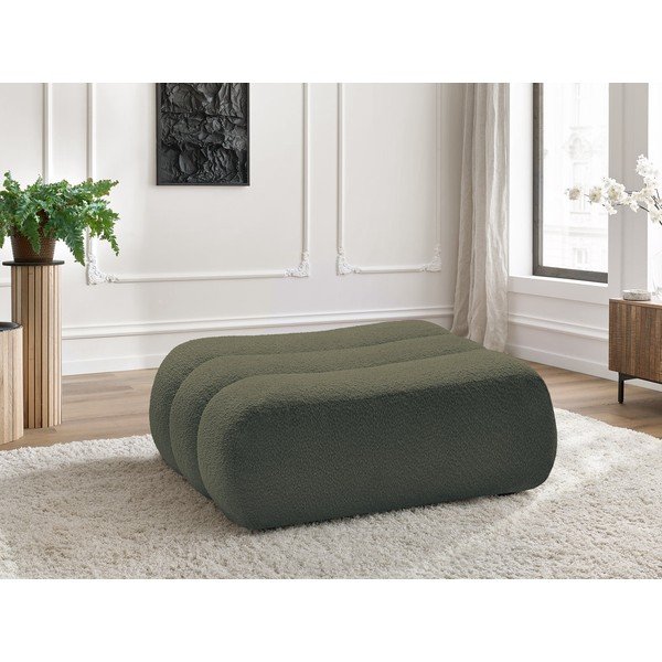 Zelená podnožka z textílie buklé Azra – Bobochic Paris-image-1