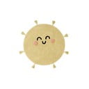 Žltý prateľný ručne tkaný bavlnený detský koberec ø100 cm You're My Sunshine – Lorena Canals