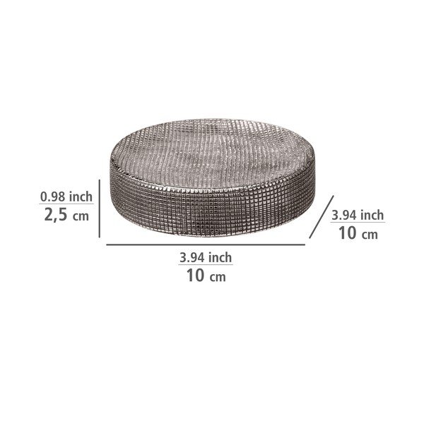 Keramická nádobka na mydlo v striebornej farbe Rivara – Wenko-image-4