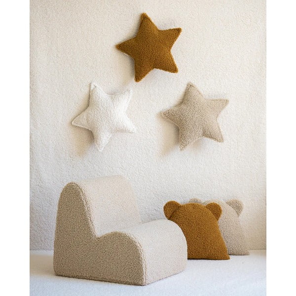 Hnedý detský pohovkový vankúš z textílie buklé Bear – Wigiwama-image-4