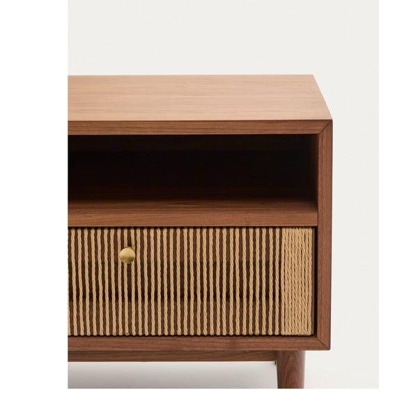 Hnedý nočný stolík v dekore orecha Elan – Kave Home-image-4