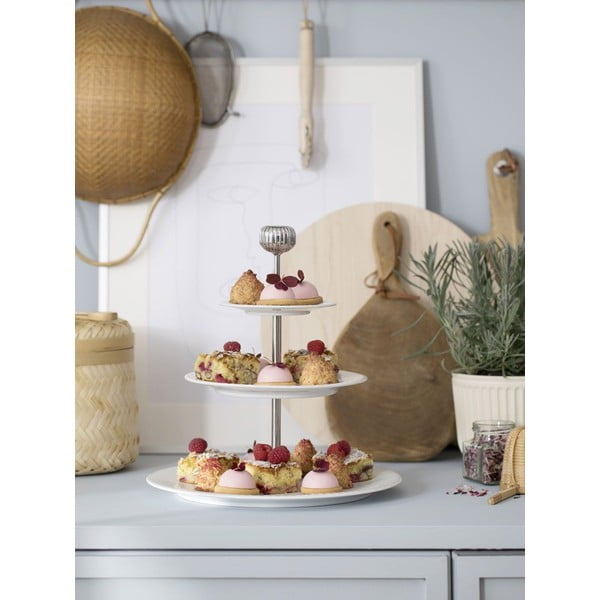 Trojposchodový biely porcelánový etažér Kähler Design Hammershoi Etagere, ⌀ 28 cm-image-1