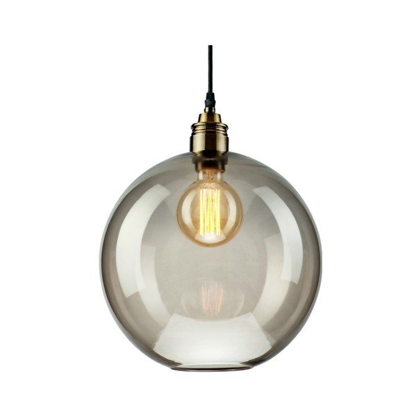 Čierno-sivé závesné svietidlo so skleneným tienidlom ø 30 cm Silvia – LAMKUR-image-1