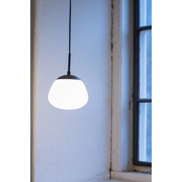 Biele/čierne sklenené závesné svietidlo ø 18 cm Rise – Markslöjd-image-1