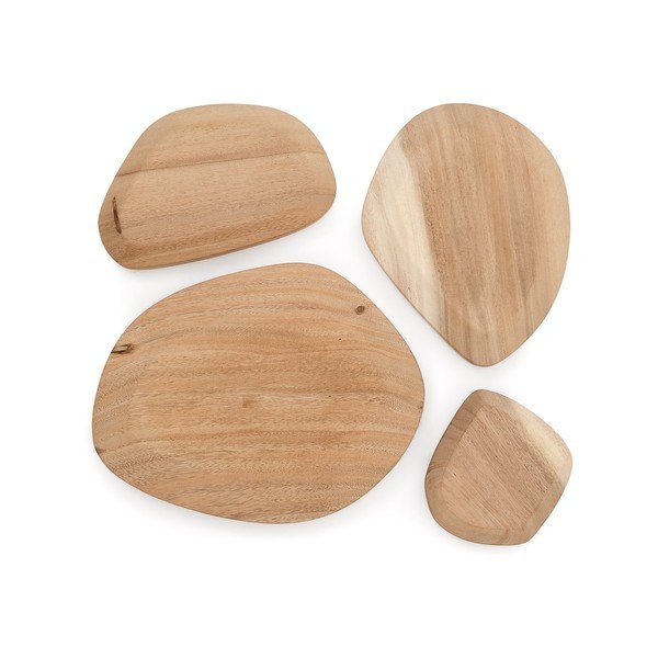 Drevené nástenné dekorácie v súprave 4 ks Selom – Kave Home-image-4