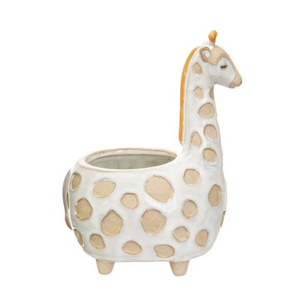 Bielo-béžový kvetináč Sass & Belle Gina Giraffe, ø 7,5 cm-image-3