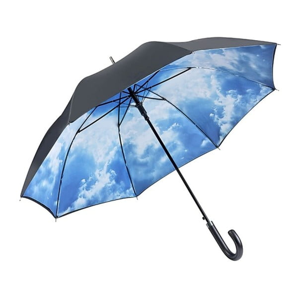Modrý dáždnik s rúčkou s dvojitou vrstvou Von Lilienfeld Bavarian Hamburg Sky, ø 100 cm