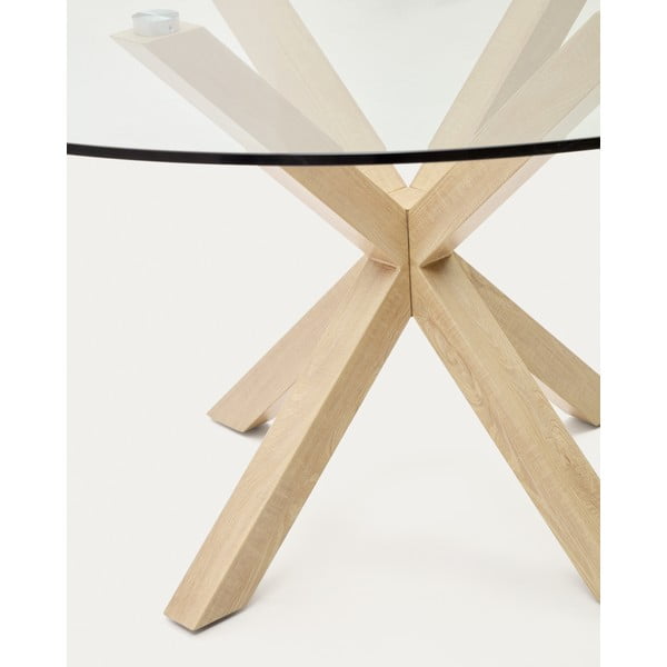 Okrúhly jedálenský stôl so sklenenou doskou ø 150 cm Argo – Kave Home-image-1