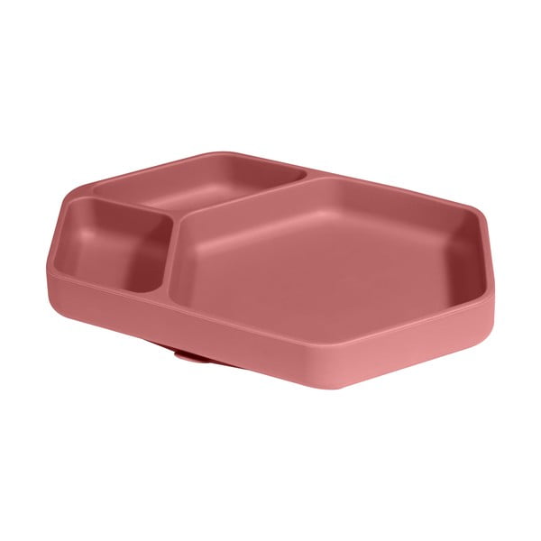 Červený silikónový detský tanier 16x25 cm – Kindsgut-image-2
