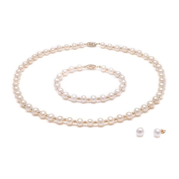 Set ružových perlových šperkov GemSeller Cava