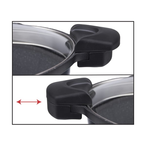 Hrniec s nepriľnavým povrchom Pfluon Granit so sklenenou pokrievkou Orion Pasta Grande, 5,5 l-image-4