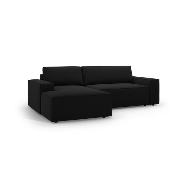 Čierna rozkladacia rohová pohovka (ľavý roh) Jodie – Micadoni Home-image-2
