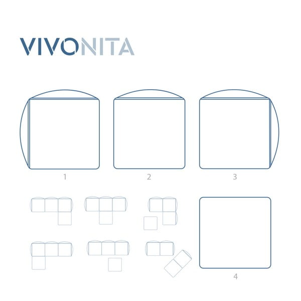 Svetlomodrá trojmiestna modulová pohovka s podnožkou Vivonita Velvet Cube-image-3