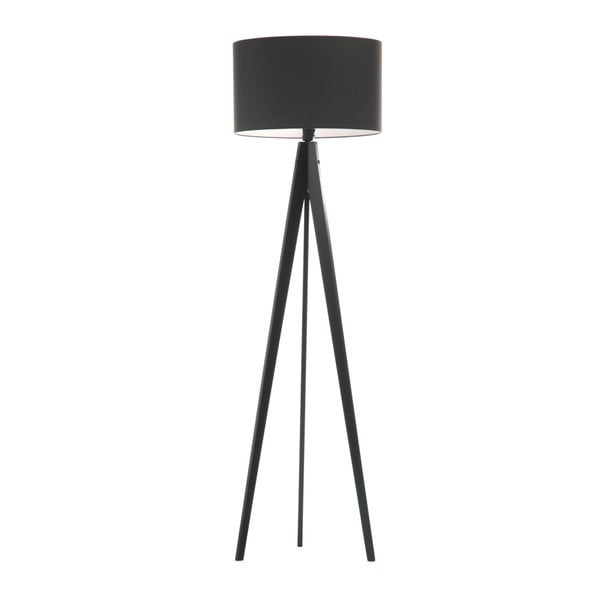 Čierna stojacia lampa 4room Artist, čierna lakovaná breza, 150 cm