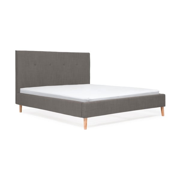 Sivá posteľ Vivonita Kent Linen, 200 × 140 cm-image-2