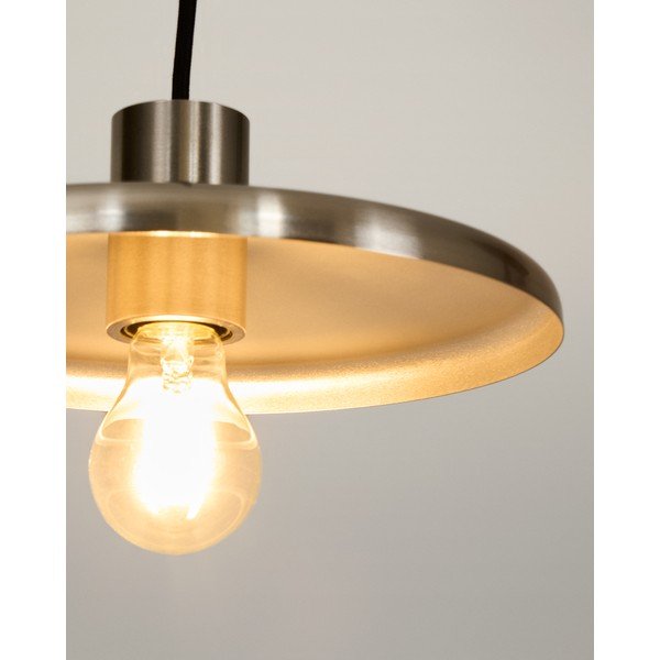 Závesné svietidlo v striebornej farbe s kovovým tienidlom Nuvira – Kave Home-image-1