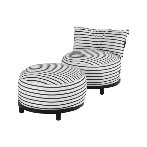 Biele/modré polstrované záhradné kreslo Emma – Hartman-image-2