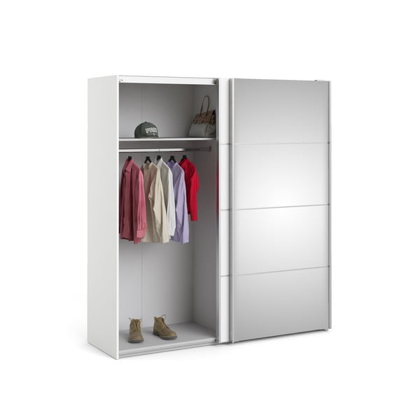 Biela šatníková skriňa so zrkadlom Tvilum Verona, 182 x 202 cm-image-2
