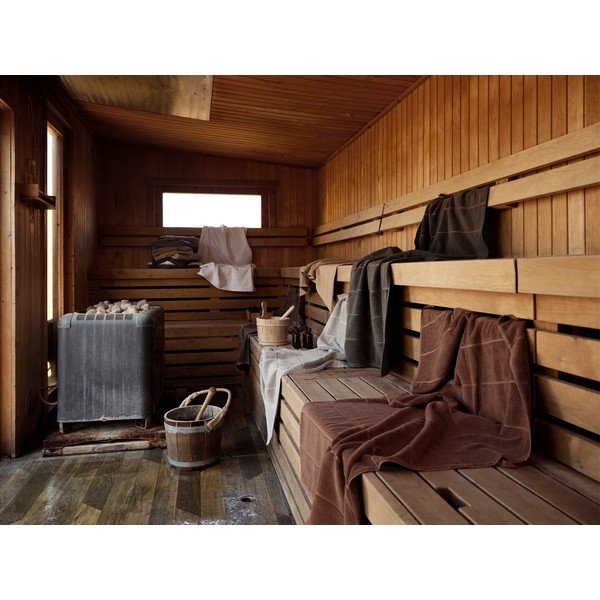 Svetlohnedá froté bavlnená osuška 70x140 cm Sauna – Zone-image-1