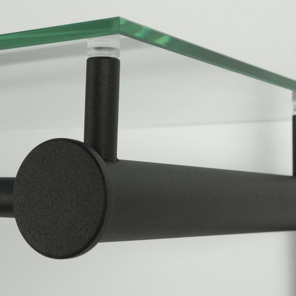 Čierny kovový nástenný vešiak s poličkou Suza – Spinder Design-image-3