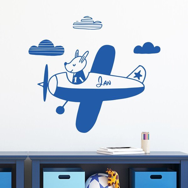 Nástenná samolepka s menom Ambiance Puppy On The Plane-image-1