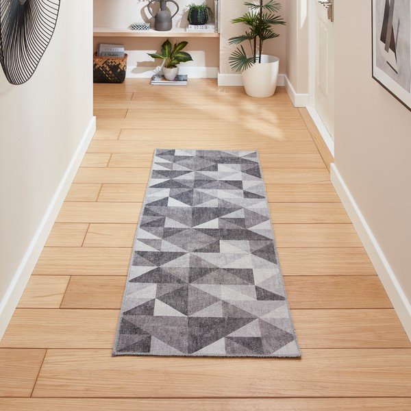 Sivý prateľný behúň 76x230 cm Coral Grey – Think Rugs-image-1