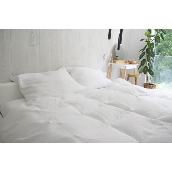 Biele mušelínové obliečky na dvojlôžko 200x200 cm Plain Muslin – Butter Kings-image-1