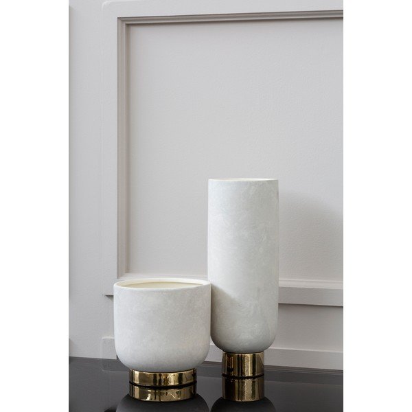 Kvetináč z kameniny v bielo-zlatej farbe Premier Housewares Callie, ø 18 cm-image-1
